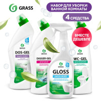 Набор для ванной комнаты GRASS 2850мл (4шт.), средства от известкового налёта и ржавчины