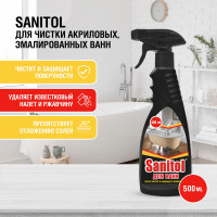 Sanitol Средство для чистки акриловых, эмалированных ванн , с распылителем , 500 мл.