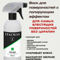 Полироль для мебели + воск для мебели PILAX удаляет отпечатки пальцев, защищает от грязи ITALMAS Professional Cleaning 0,5 л