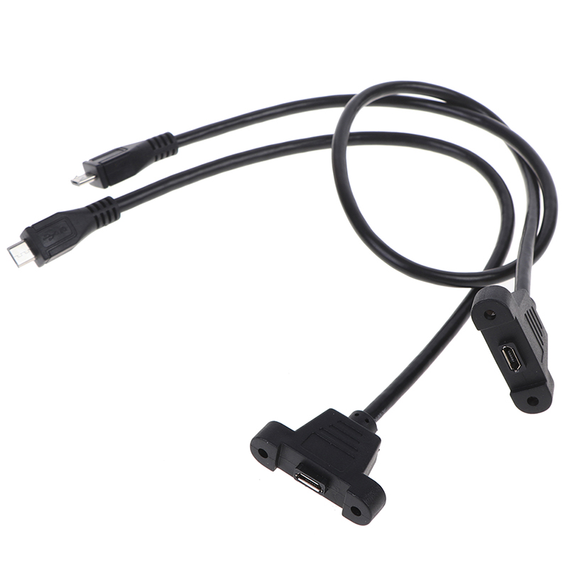 Micro USB 2.0 Male to USB 2.0 B Female Connector Cable With Panel Mount Hole  30cm 50cm With Panel Mount Hole cables