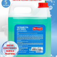 Чистящий гель для туалета, устранение налета и ржавчины арктическая свежесть от Ms.Clean 5 л.