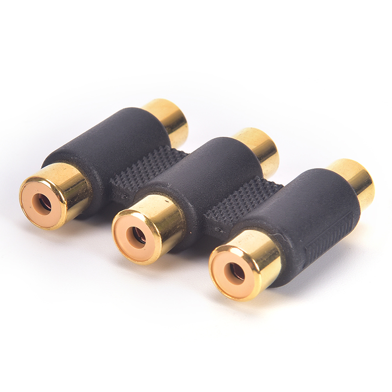 1pc 3 Rca Phono To Rca Phono Female Connector/Coupler Female Socket Coupler Extension Adapter 3 x RCA - 3 x RCA