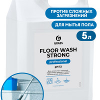 Средство для мытья ПОЛОВ ЩЕЛОЧНОЕ FLOOR WASH STRONG PROFESSIONAL конц зеленый канистра 5,6 кг GRASS