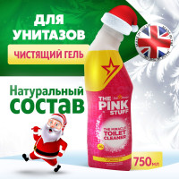 Средство для унитаза, чистки сантехники PINK STUFF TOILET GEL дезинфицирующее, очиститель гель для туалета от известкового налета и ржавчины. 750 мл.