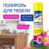 Полироль для мебели Chirton "Весенняя свежесть" антипыль для любых поверхностей от пятен, загрязнений и разводов, 300 мл