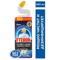 Туалетный Утенок 900 мл чистящее средство для унитаза "Видимый Эффект" в подарок стикер для унитаза