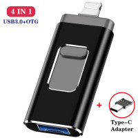 Usb-накопитель 4 в 1 для iPhone 12/11/6/6s/6plus/7/7plus/8/X, Usb/Otg/Lightning/Usb Type C, внешнее хранилище iOS устройства