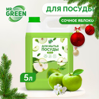 Средство для мытья посуды 5л Яблоко / Mr.Green