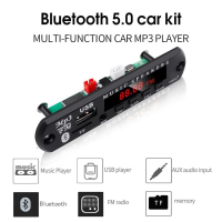 Беспроводная плата декодера громкой связи Bluetooth 5,0 5,0 DC 9V 12V MP3 WMA аудио модуль USB TF радио