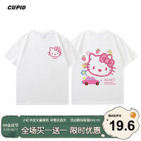 CUPID國潮hellokitty白色短袖女2023夏季新款寬鬆純棉減齡寬鬆T恤