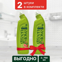 GREEN LOVE гель для чистки унитазов, Грейпфрут, 1500 г - 2 шт
