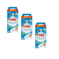 Туалетный Утенок Средство для очистки унитаза Стикер чистоты Морской 10 г х 3 штуки