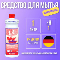 Универсальное моющее и чистящее средство для уборки санитарных зон Milizid Kraftgel от Dr.Schnell, объем 1 литр