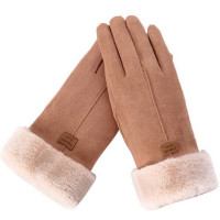 Зимние женские перчатки 2022, милые пушистые женские митенки с пальцами для сенсорного экрана, перчатки, женские перчатки для спорта на открытом воздухе, велосипедные лыжные перчатки