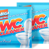 MEGA: Средство для чистки туалета "WC CLEANER Sea Fresh" с антимикробным эффектом, 130 г, порошок, 2 штуки