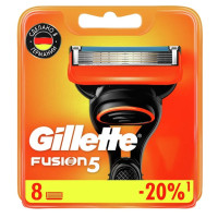 Сменные кассеты Gillette Fusion 5 8 шт. лезвия для мужской безопасной бритвы, с 5 лезвиями для бритья, c точным триммером