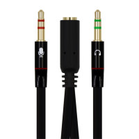 Y-образный сплиттер Greendio для компьютера, 3,5 мм мама-2 штекера, аудио, Y-образный сплиттер, кабель, гарнитура для ПК, ноутбука, AUX адаптер