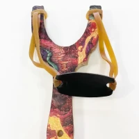 Рогатка деревянная с двойным жгутом, 1 шт.