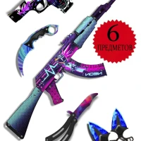 Деревянный автомат нож бабочка керамбит пистолет кс го