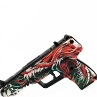 Деревянный пистолет USP резинкострел с магазином