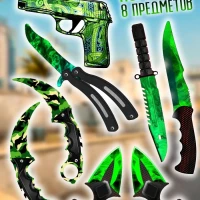 Набор детский нож керамбит бабочка штык деревянный