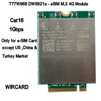 Модуль Wi-Fi T77W968 DW5821e-eSIM X20 LTE Cat16 1Gbps FDD-LTE 4G модуль для ноутбука Dell 5420 5424 7400