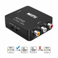 Адаптер HD 720/1080P RCA AV в HDMI-совместимый конвертер AV2 аудио кабель CVBS AV адаптер с USB-кабелем