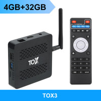 ТВ-приставка TOX3, Amlogic S905X4, 4 ГБ, 32 ГБ, Android 11, Wifi, Lan, BT, 4K, Dolby Atmos, AV1, DLNA, в ассортименте