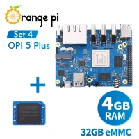 Модуль EMMC Orange Pi 5 Plus 4 Гб + 32 ГБ, два порта Ethernet RK3588 2,5 ГБ с удлинителем PCIE