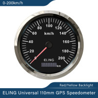 ELING 110 мм измерение GPS Спидометр Одометр 0-200 км/ч 12В/24В Speedo с красной и Желтой подсветкой водонепроницаемый