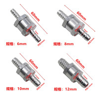 Обратный клапан с зазубринами из алюминиевого сплава, односторонний, подходит для карбюраторов и топливных систем низкого давления, 6 мм, 8 мм, 10 мм, 12 мм