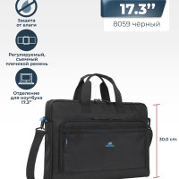 RIVACASE 8059 black Сумка для ноутбука 17.3" со съемным плечевым ремнем