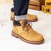 常青款戶外休閒鞋 經典大黃靴中筒男鞋工裝靴馬丁靴 頭層皮固特異