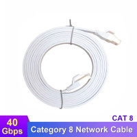 Белый и черный плоский кабель Cat7 Ethernet Cat 8 20 м 7 RJ45