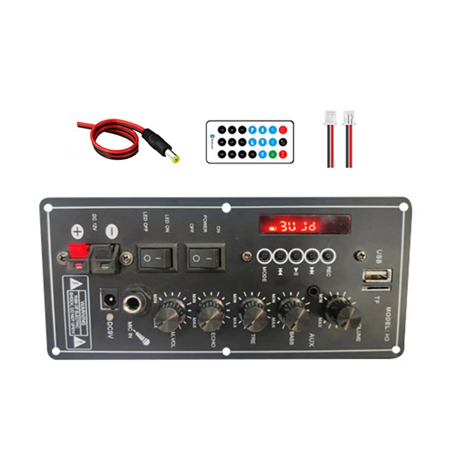 Audio Amplifier Board Microphone Bluetooth Amplificatore Car FM Radio Module for Home Stereo Notebook LCD TV Motorcycle Car
