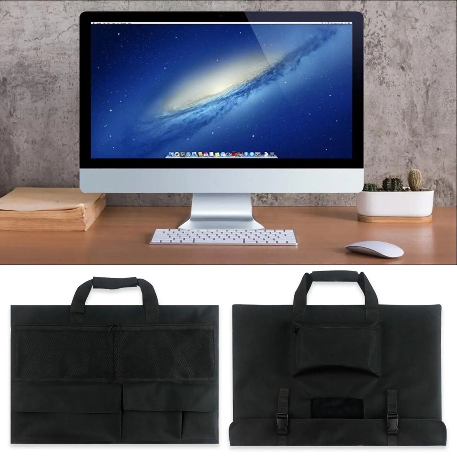 Travel Carrying Case 24 inch Screen Computer Full Protection Padded Dust Cover Monitor Protective for iMac Desktop Work Travel