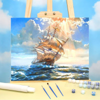Ocean Sailing Boat Картина По Номерам Anime Картины По Номерам Холст Для Рисования Акварель Вышивка Крестом Наборы Картины Для Интерьера Набор Для Творчества Набор Для Рукоделия Для Взрослых Украшение Кухни Украшение