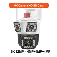 Беспроводная уличная камера видеонаблюдения, 6K 12 МП, Wi-Fi, 8-кратный зум, PTZ