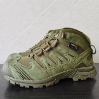 外貿原單軍迷戶外戰術靴男士中筒防滑耐磨登山鞋牛皮登山靴沙漠鞋