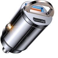 Автомобильное зарядное устройство с двумя портами USB Type-C и поддержкой быстрой зарядки