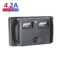 Автомобильное зарядное устройство с двумя USB-портами, 12 В/24 В, 3,1 А, 4,2 А