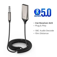 Bluetooth Aux-адаптер, беспроводной автомобильный Bluetooth-приемник с USB на разъем 3,5 мм, аудио, Музыкальный Микрофон, гарнитура, адаптер для автомобильного динамика