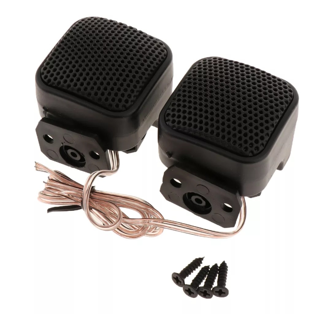 2x Car Silk Square Tweeters Treble Speakers With Installation Screws Set