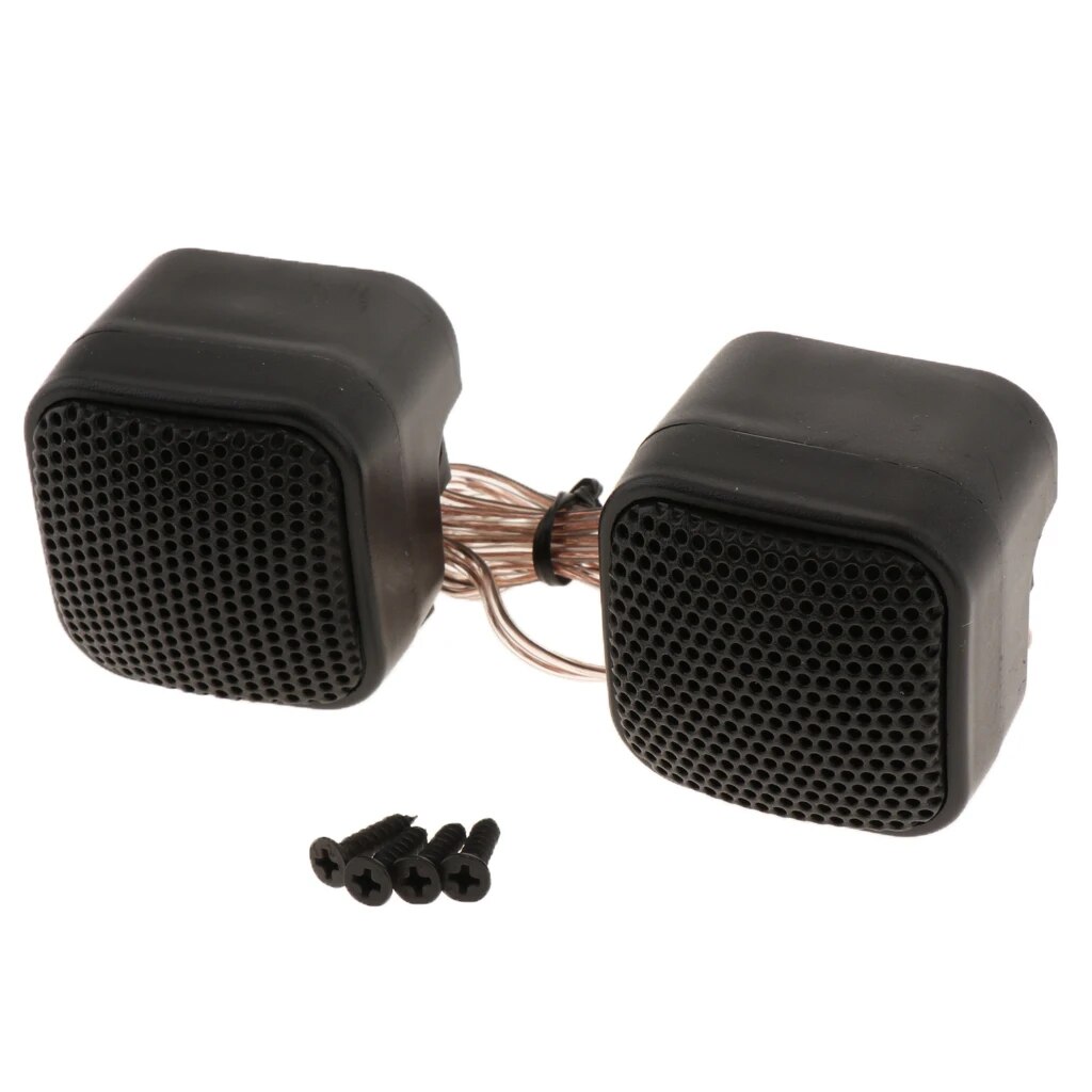 2x Car Silk Square Tweeters Treble Speakers With Installation Screws Set
