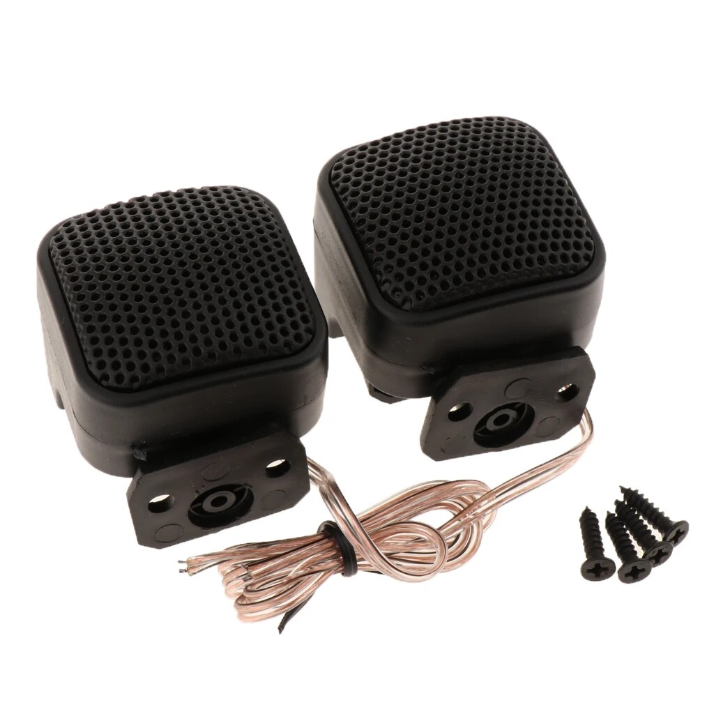 2x Car Silk Square Tweeters Treble Speakers With Installation Screws Set