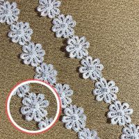 Отделка для воротника, кружевная, с 3d вышивкой, белыми, черными цветами, шириной 2,5 см, для рукоделия, отделка для шитья