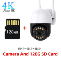 Беспроводная IP-камера TSTSEE с двойным объективом, 4K, 8-кратным зумом, Wi-Fi, PTZ