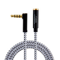 Кабель-удлинитель AUX 3,5 мм, угловой (90 градусов) разъем TRRS, для jblfon, автомобиля, Xiaomi, Redmi, наушников, ноутбука