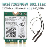 Wifi адаптер 1200 Мбит/с Intel 7265 Bluetooth 4,2 M.2 NGFF двухдиапазонная 2,4G 5G беспроводная карта с антенной для ноутбуков настольных компьютеров