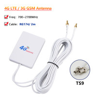 Внешняя антенна антенного маршрутизатора WiFi, усиление сигнала, 4G LTE, 3G, GSM, Omni, 700 ~ 2700 МГц, высокое усиление, SMA, TS9, CRC9 Male, 2 шт